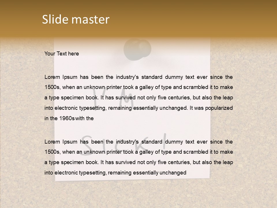 Pinned Work Adhesive PowerPoint Template