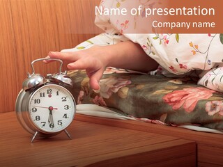 Clock Morning Arm PowerPoint Template