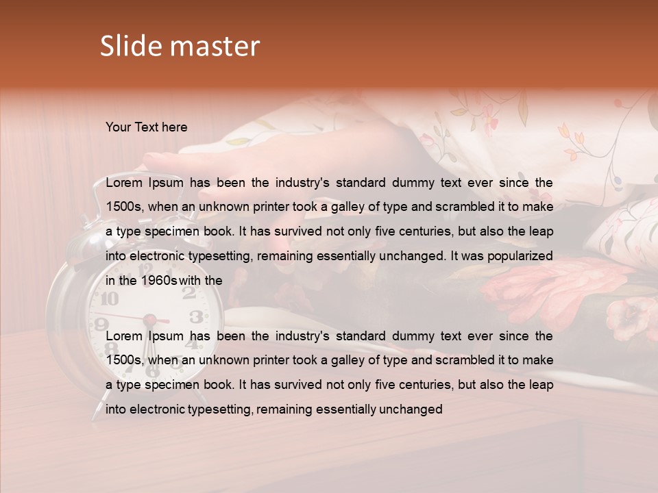 Clock Morning Arm PowerPoint Template