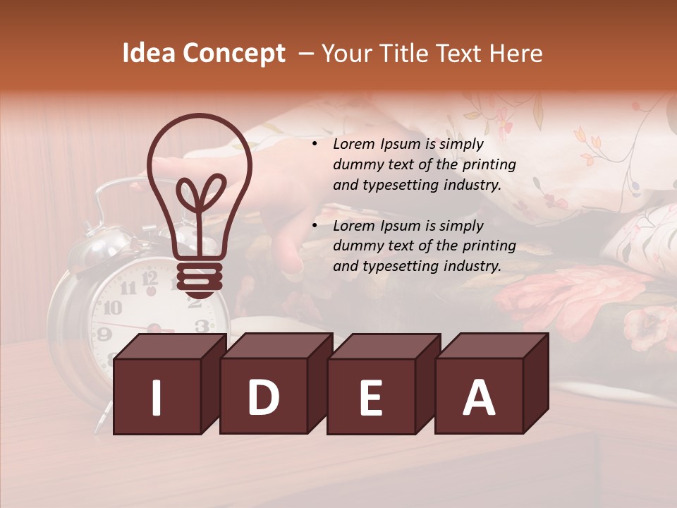 Clock Morning Arm PowerPoint Template