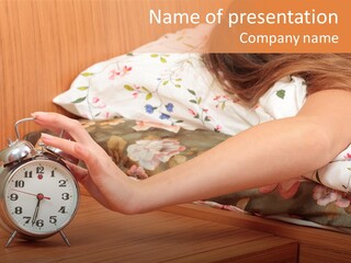 Lying Caucasian Pajamas PowerPoint Template