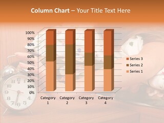 Lying Caucasian Pajamas PowerPoint Template