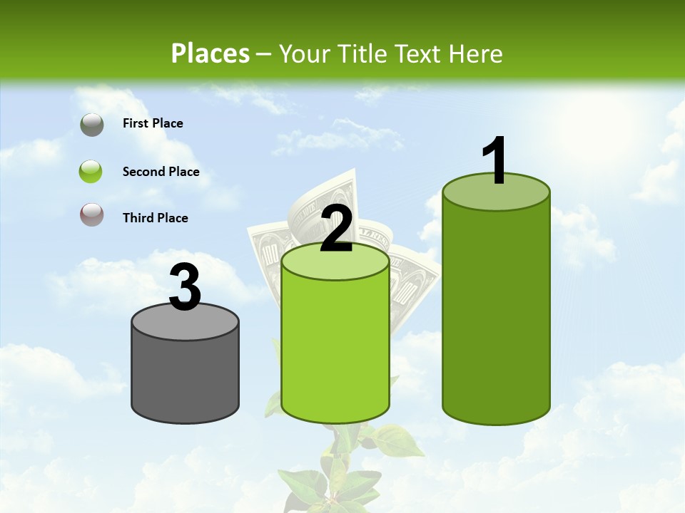 Leaf Currency Wealth PowerPoint Template