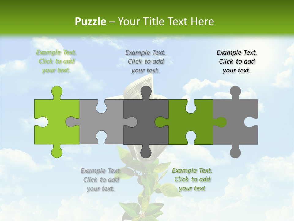 Leaf Currency Wealth PowerPoint Template