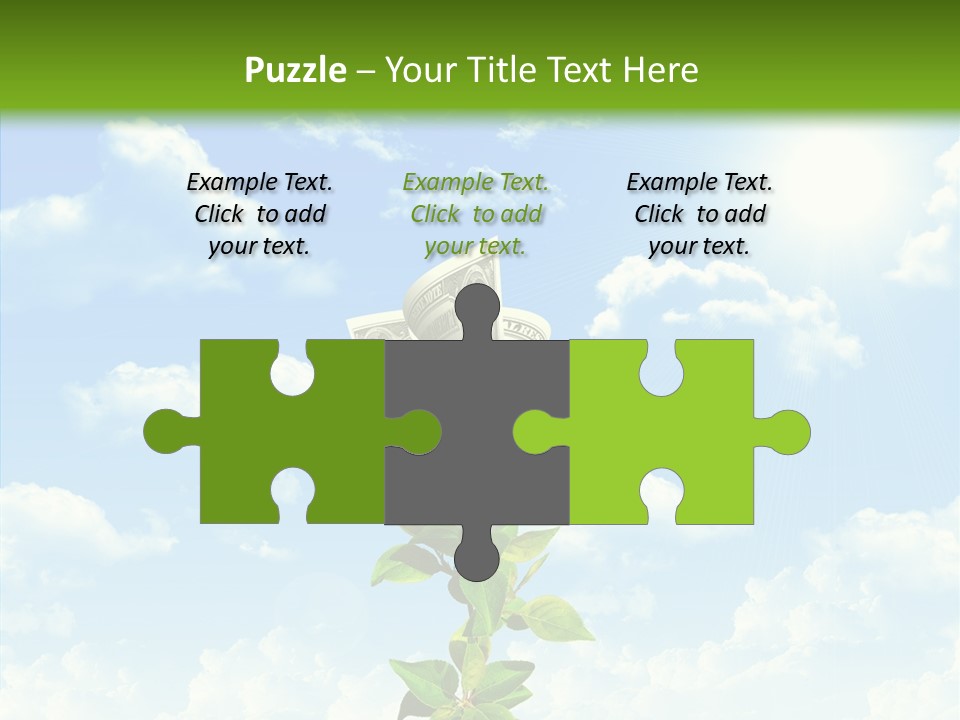 Leaf Currency Wealth PowerPoint Template