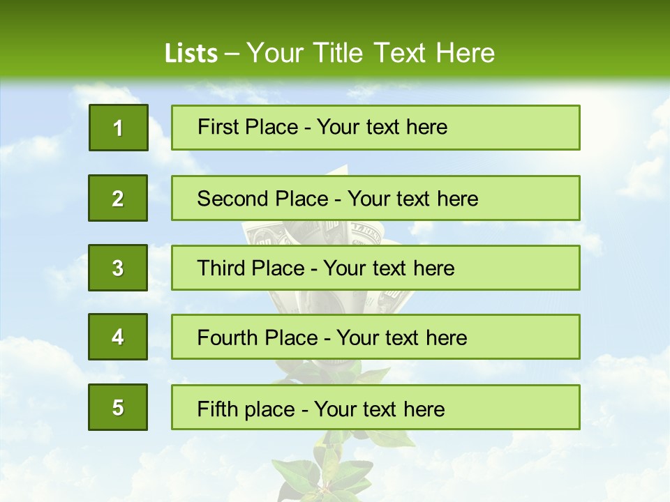Leaf Currency Wealth PowerPoint Template