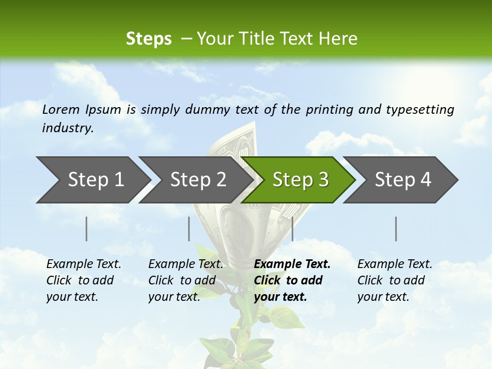 Leaf Currency Wealth PowerPoint Template