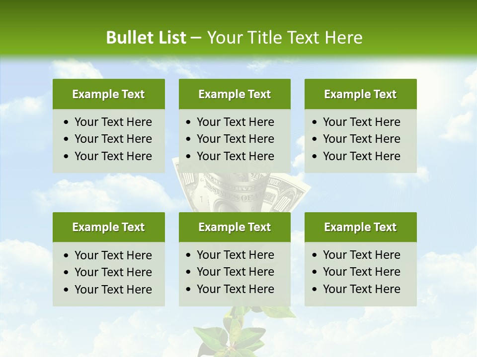 Leaf Currency Wealth PowerPoint Template