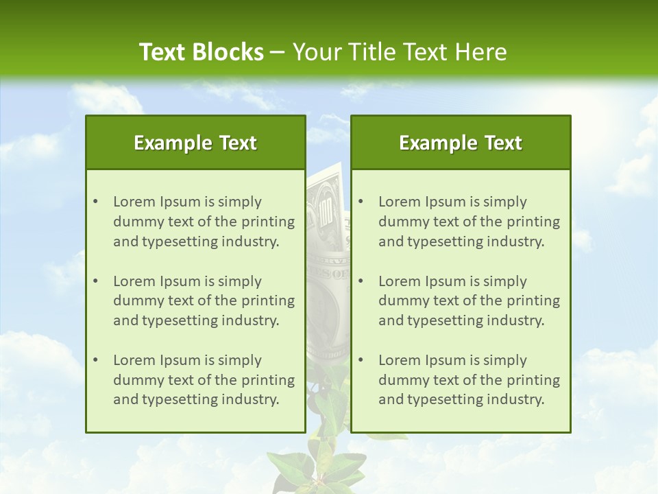 Leaf Currency Wealth PowerPoint Template