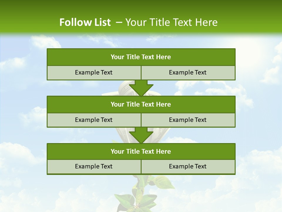 Leaf Currency Wealth PowerPoint Template