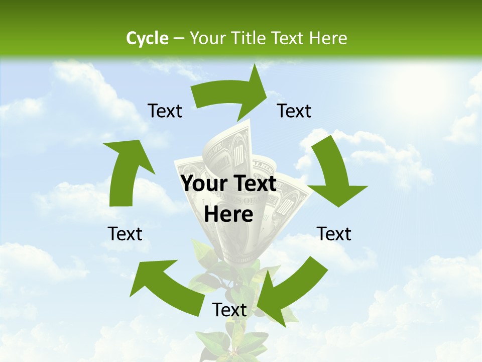 Leaf Currency Wealth PowerPoint Template