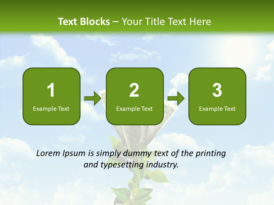 Leaf Currency Wealth PowerPoint Template