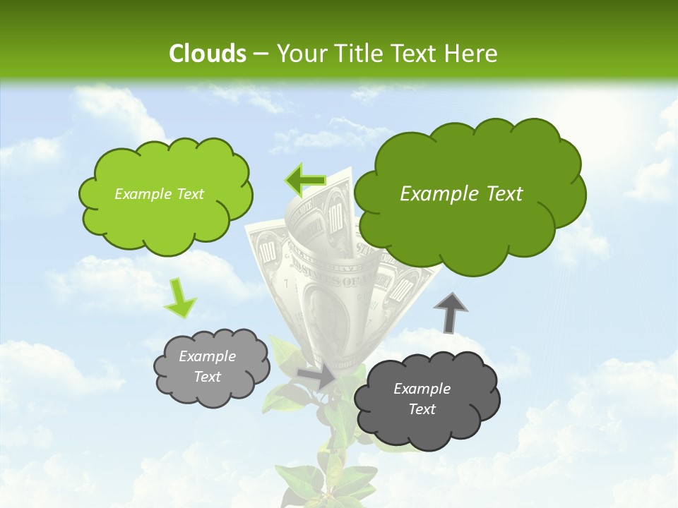 Leaf Currency Wealth PowerPoint Template