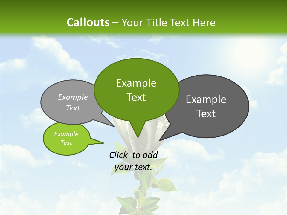 Leaf Currency Wealth PowerPoint Template