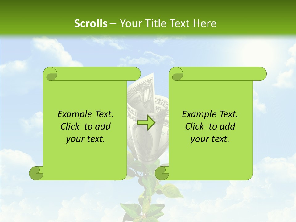 Leaf Currency Wealth PowerPoint Template