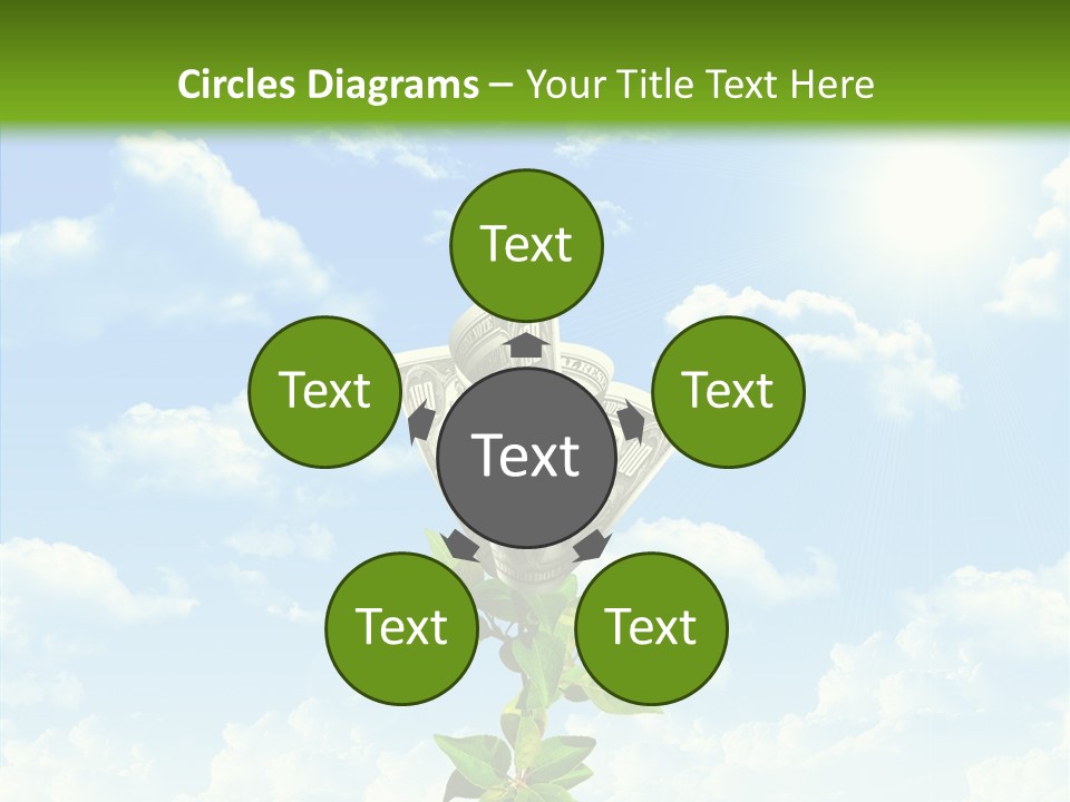 Leaf Currency Wealth PowerPoint Template