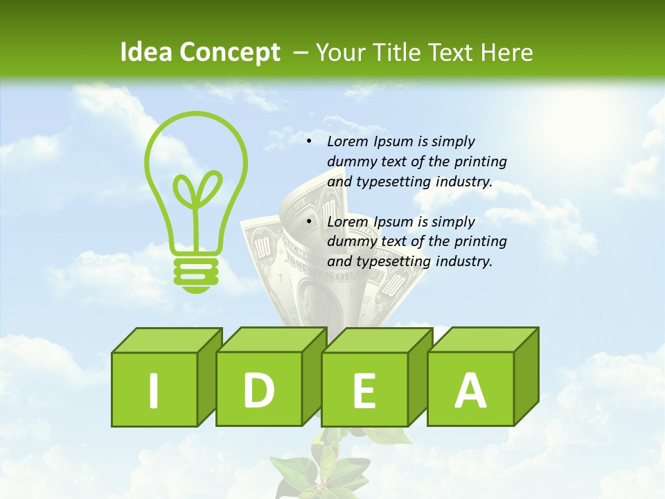 Leaf Currency Wealth PowerPoint Template