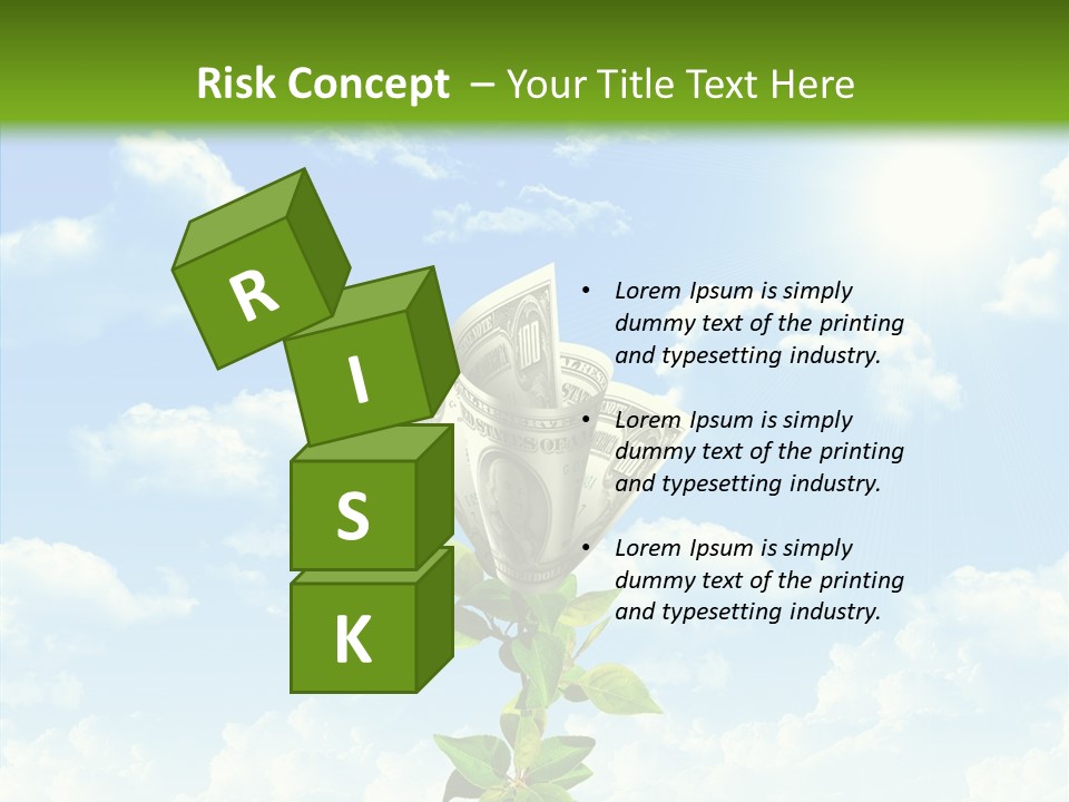 Leaf Currency Wealth PowerPoint Template