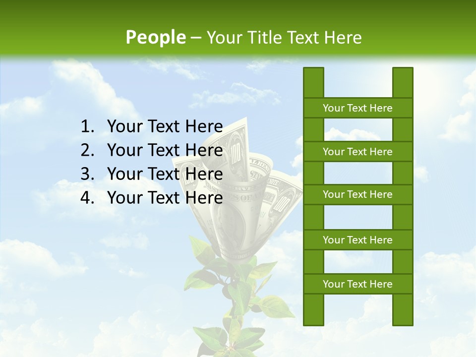 Leaf Currency Wealth PowerPoint Template