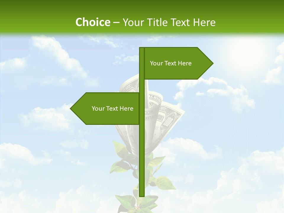 Leaf Currency Wealth PowerPoint Template