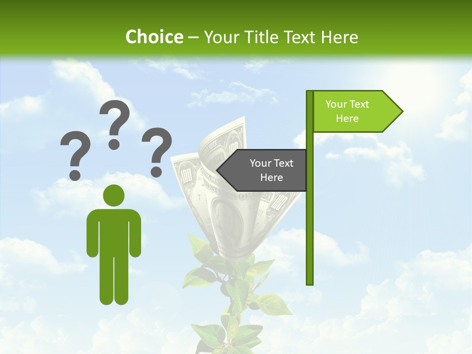 Leaf Currency Wealth PowerPoint Template