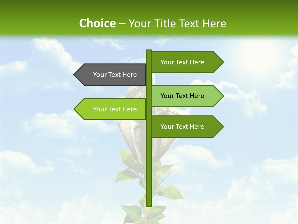 Leaf Currency Wealth PowerPoint Template