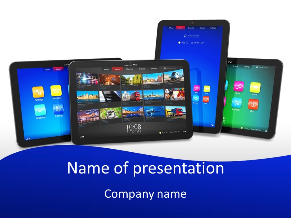 Tablet Cellphone Netbook PowerPoint Template