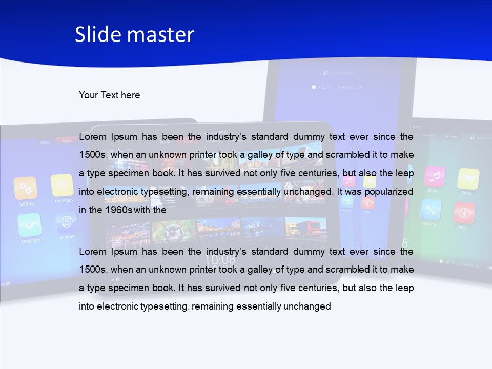 Tablet Cellphone Netbook PowerPoint Template