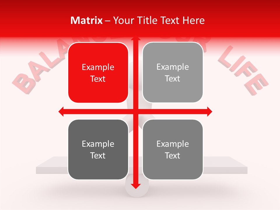 A Person Standing On Top Of A Table With The Words Balance Your Life PowerPoint Template
