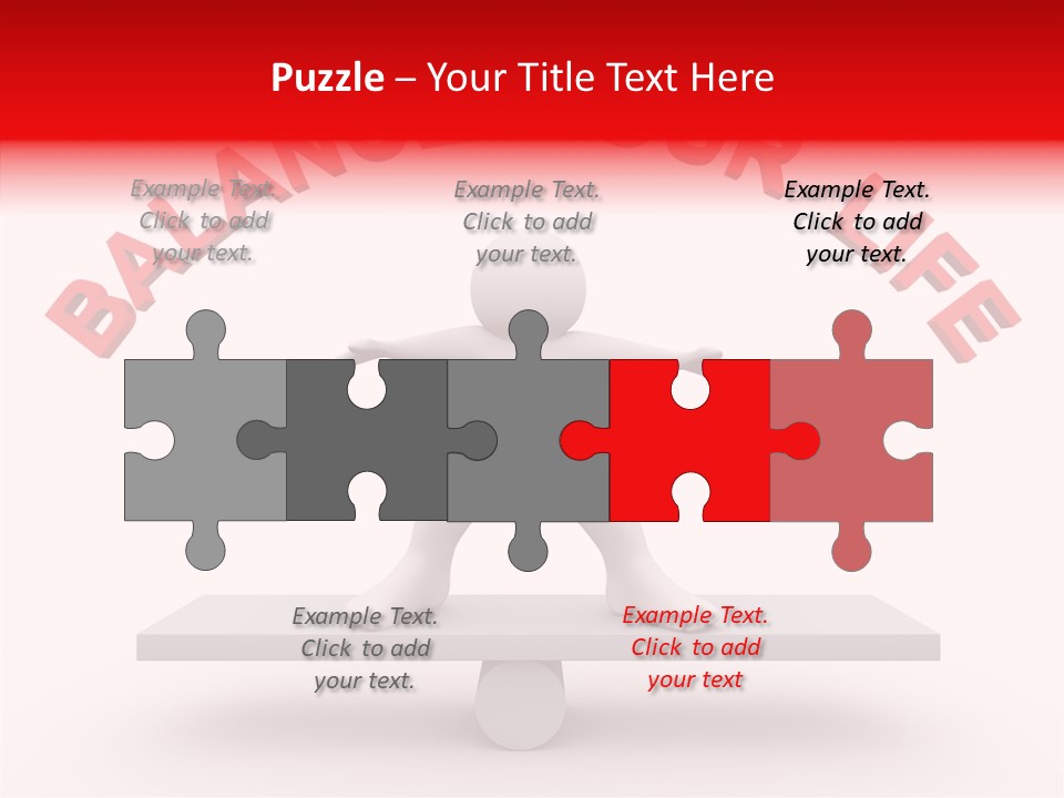 A Person Standing On Top Of A Table With The Words Balance Your Life PowerPoint Template