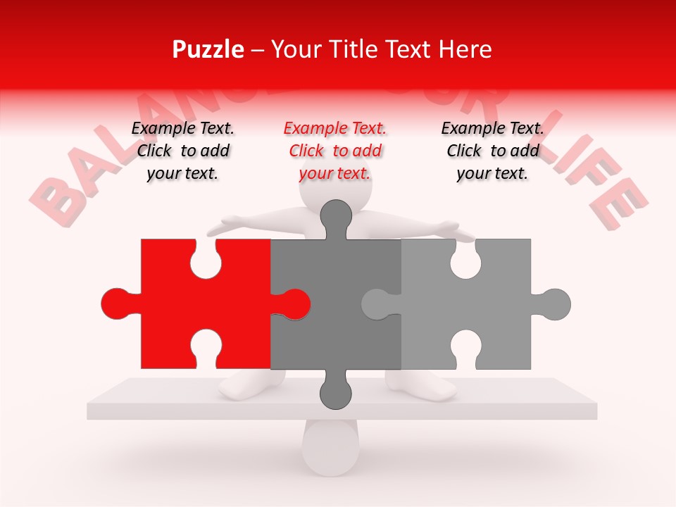 A Person Standing On Top Of A Table With The Words Balance Your Life PowerPoint Template