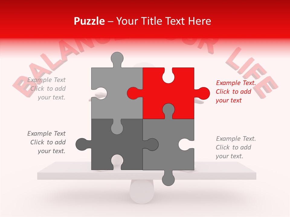 A Person Standing On Top Of A Table With The Words Balance Your Life PowerPoint Template