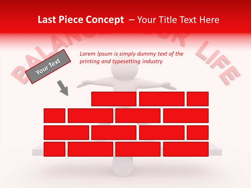 A Person Standing On Top Of A Table With The Words Balance Your Life PowerPoint Template