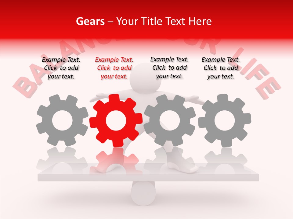 A Person Standing On Top Of A Table With The Words Balance Your Life PowerPoint Template