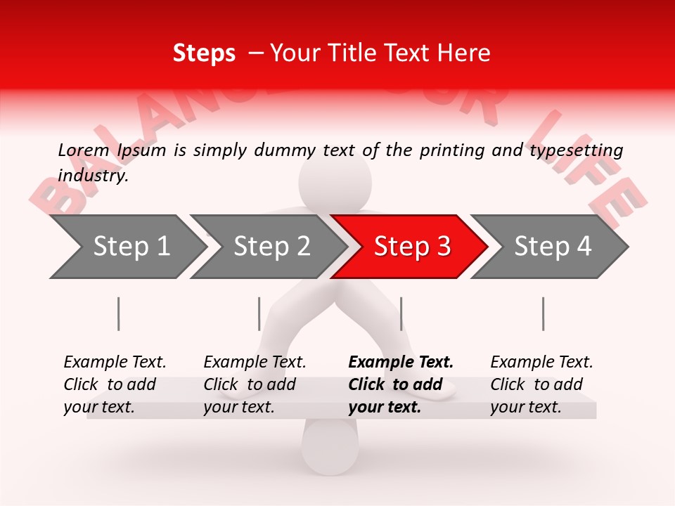 A Person Standing On Top Of A Table With The Words Balance Your Life PowerPoint Template