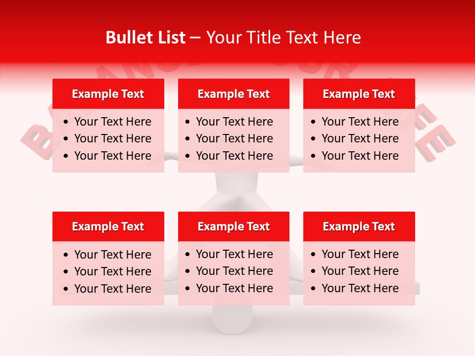 A Person Standing On Top Of A Table With The Words Balance Your Life PowerPoint Template