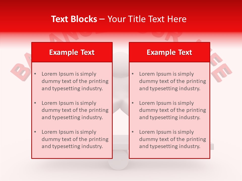 A Person Standing On Top Of A Table With The Words Balance Your Life PowerPoint Template