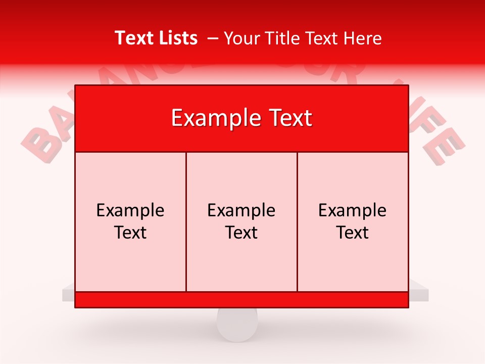 A Person Standing On Top Of A Table With The Words Balance Your Life PowerPoint Template