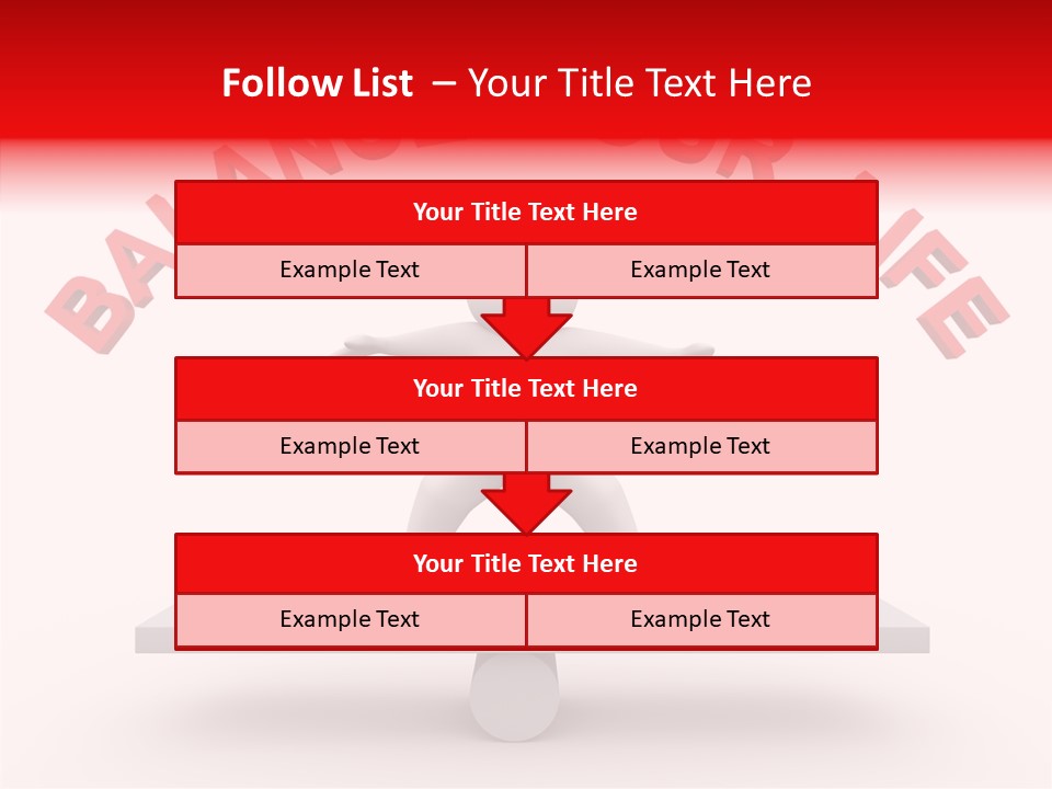 A Person Standing On Top Of A Table With The Words Balance Your Life PowerPoint Template