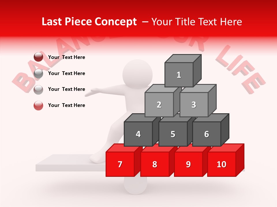 A Person Standing On Top Of A Table With The Words Balance Your Life PowerPoint Template