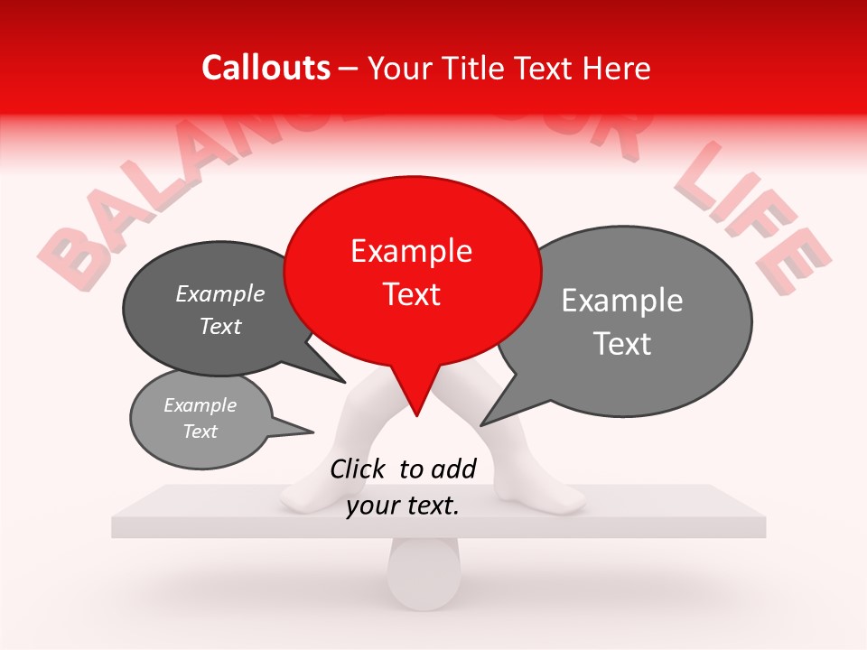 A Person Standing On Top Of A Table With The Words Balance Your Life PowerPoint Template