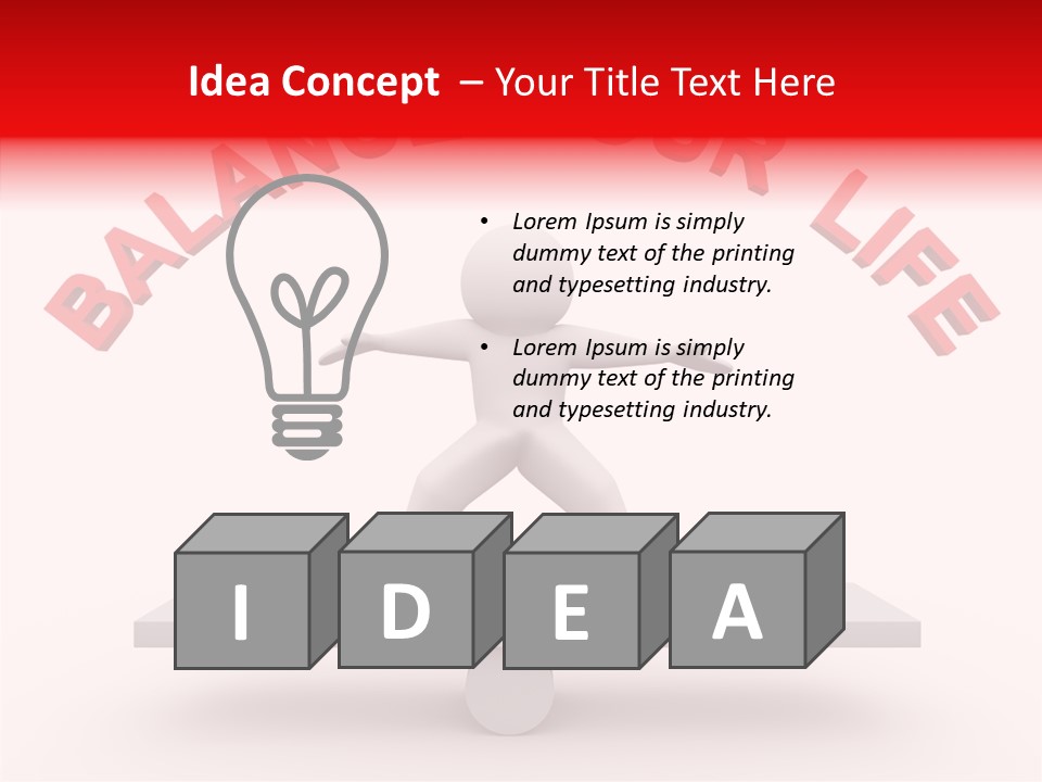 A Person Standing On Top Of A Table With The Words Balance Your Life PowerPoint Template