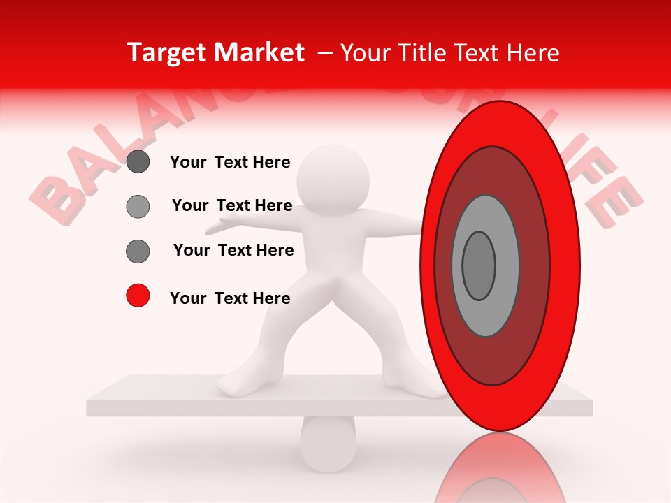 A Person Standing On Top Of A Table With The Words Balance Your Life PowerPoint Template