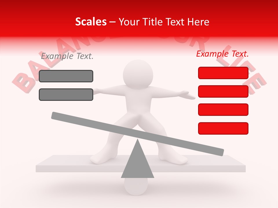A Person Standing On Top Of A Table With The Words Balance Your Life PowerPoint Template