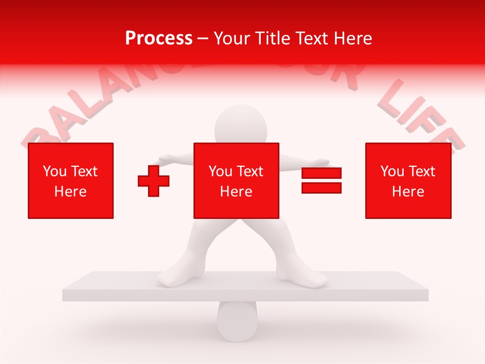 A Person Standing On Top Of A Table With The Words Balance Your Life PowerPoint Template
