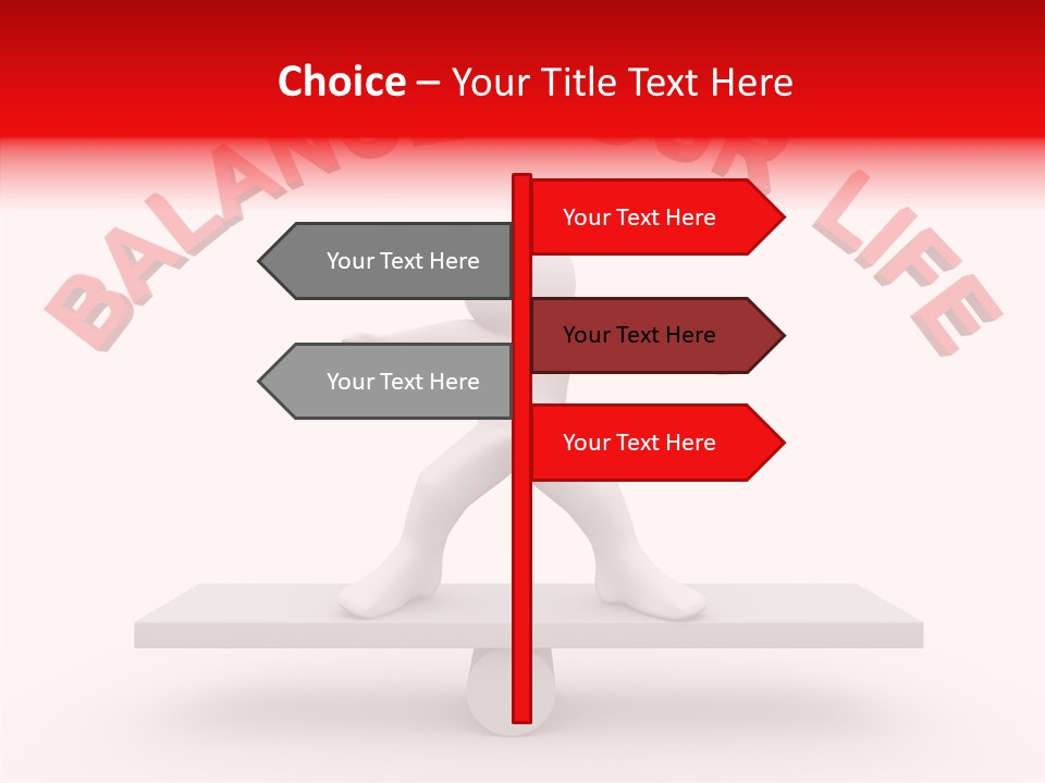 A Person Standing On Top Of A Table With The Words Balance Your Life PowerPoint Template