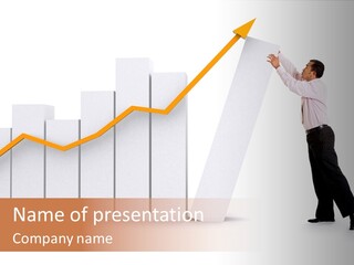 Illustration Stats Person PowerPoint Template