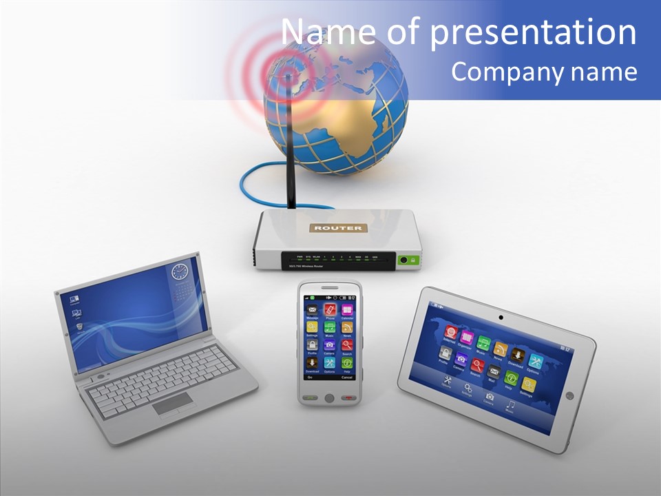 Global Laptop Media PowerPoint Template