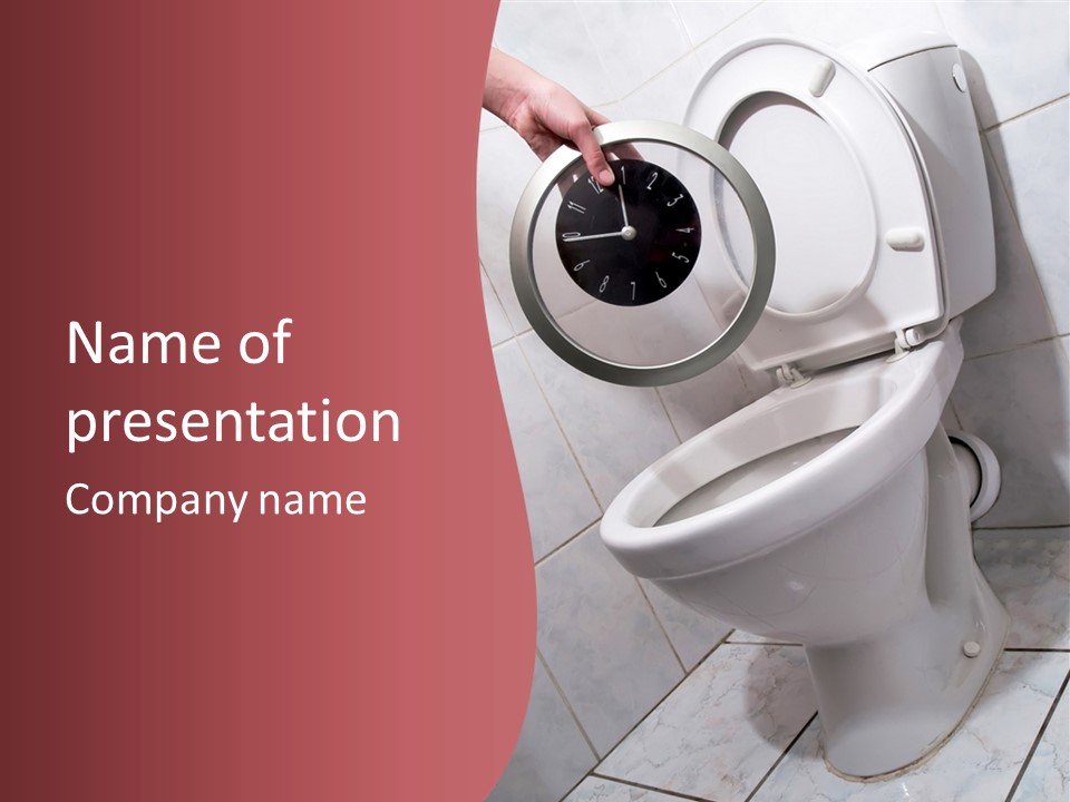 Clock Constipation Alarm PowerPoint Template