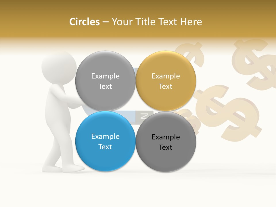 A Person Pushing A Magnet With Dollar Signs Coming Out Of It PowerPoint Template